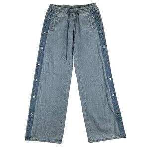 Austin Landing Jeans Womens 5 Light Wash High Rise Wide Leg Snap Side Baggy Y2K